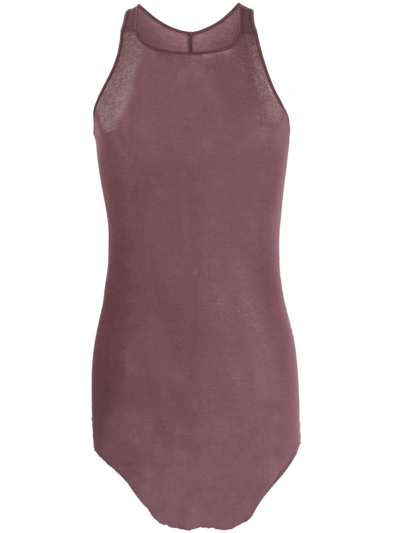 Rick Owens Sleeveless Organic Cotton Tank Top In Pink &amp; Purple