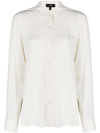 Theory Buttoned-up Long-sleeve Shirt In Neutrals