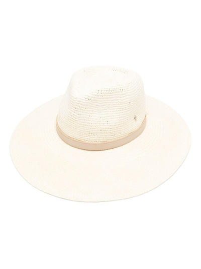 Helen Kaminski Avignon Raffia Fedora Hat In Neutrals