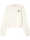 Off-white Flock Crewneck With Logo Detail In White