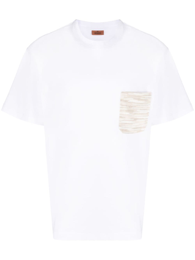 Missoni Slub-pocket Cotton T-shirt In White