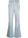 VICTORIA BECKHAM DISTRESSED FLARED JEANS