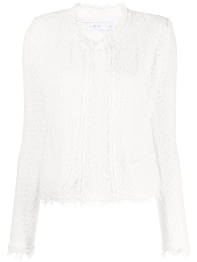 Iro Shavani Fringed Cotton Jacket In White