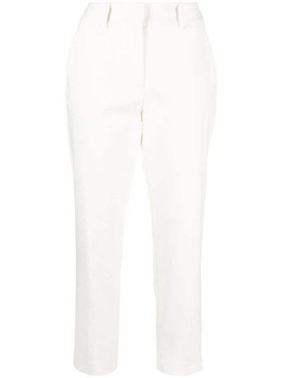 Eleventy Mid-rise Straight-leg Trousers In White