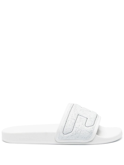 Diesel Mayemi Embroidered-logo Slides In White