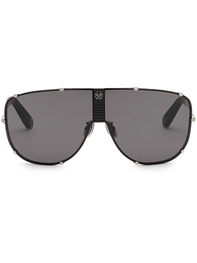 Philipp Plein Stud-embellished Pilot-frame Sunglasses In Black