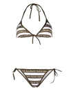 Balmain Logo-print Bikini Set In White Black
