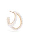 SOPHIE BILLE BRAHE 14KT YELLOW GOLD PETITE BOUCLE PERLE PEARL HOOP EARRINGS