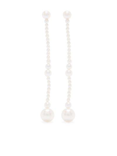 Sophie Bille Brahe White & Gold Freshwater Pearl Promenade De Claude Earrings