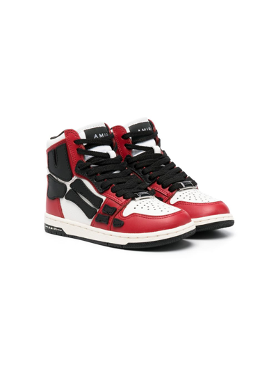 Amiri Kids' Skel Top Leather High-top Trainers In Multicolor