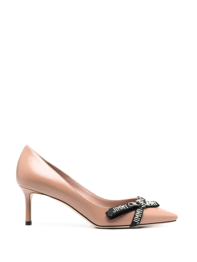 Jimmy Choo Romy 60 Embellished Leather Pumps In Pink