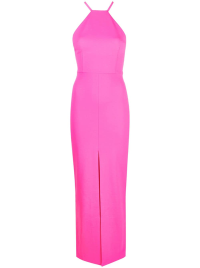 Solace London Lila Halterneck Maxi Dress In Pink