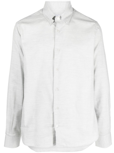 Fedeli Long-sleeve Cotton-blend Shirt In Grey