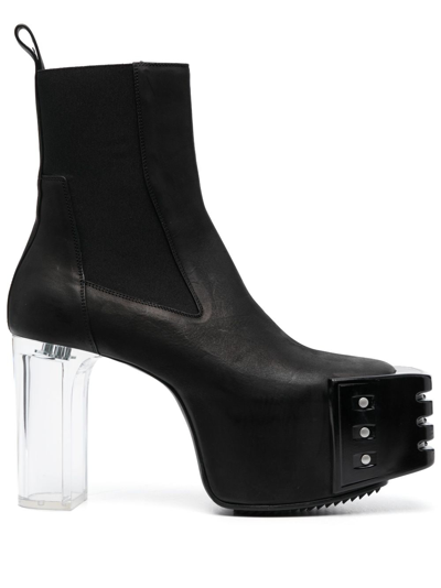Rick Owens Luxor Grilled 130mm Ankle Boots In Black