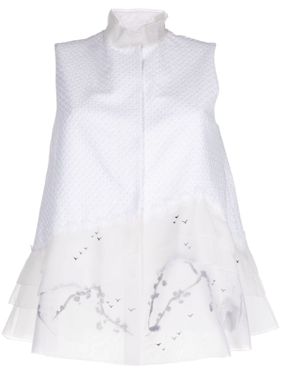 Shiatzy Chen Renascent Collection Button-up Vest In White