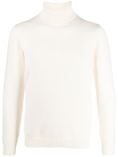 Roberto Collina Brushed Roll-neck Jumper In Neutrals