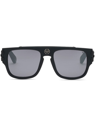 Philipp Plein Square Frame Sunglasses In Grey