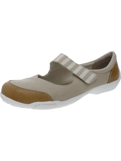 Ros Hommerson Capricorn Womens Faux Leather Strappy Ballet Flats In Beige