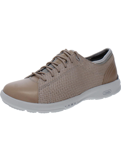 Rockport Truflex Lace To Toe Womens Leather Lace Up Casual And Fashion Sneakers In Gold