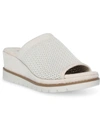 Anne Klein Hannah Womens Slip On Open Toe Wedge Sandals In White