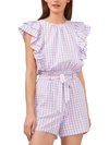 RILEY & RAE WOMENS CHECKERED DAYTIME BLOUSE