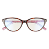 Kate Spade Roanne 54mm Cat Eye Blue Block Eyeglasses In Brown