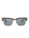 Versace Logo-detailing Square-frame Sunglasses In Brown