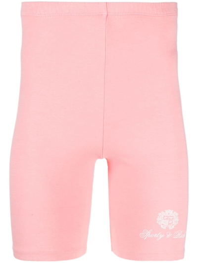 Sporty And Rich Logo-print Track Shorts In Pink