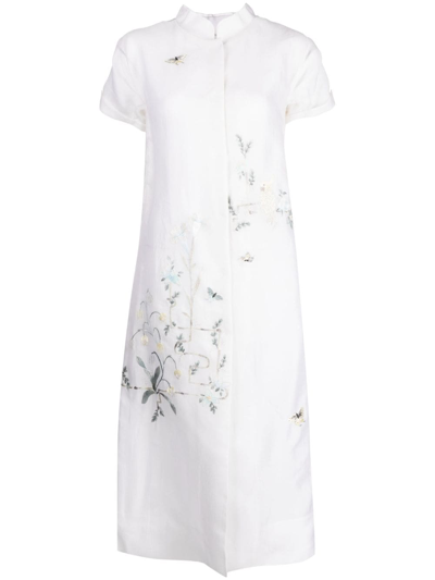 Shiatzy Chen Renascent Collection Floral-print Coat In White