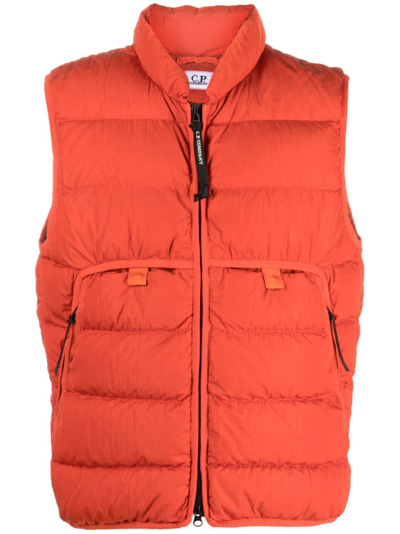 C.p. Company Eco-chrome R Padded Down Gilet In Red