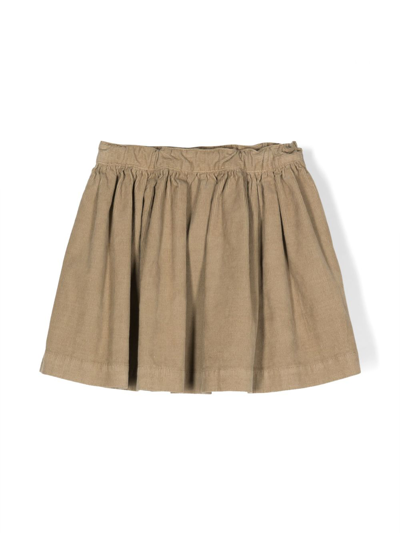 Bonpoint Kids' Pleated A-line Skirt In Brown