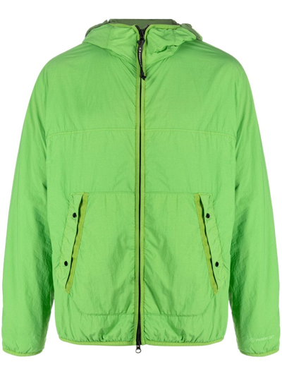 C.p. Company Goggles-detail Hooded Jacket In Green