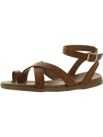 Style & Co Lianaa Womens Faux Leather Strappy Ankle Strap In Multi