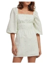 CHARLIE HOLIDAY WOMENS LINEN SHORT MINI DRESS