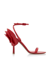 Valentino Garavani Roserouche Leather Sandals In Red