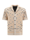 Alanui Bandana-jacquard Cotton-piquet Shirt In Beige