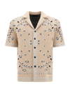 Alanui Bandana-jacquard Cotton-piquet Shirt In Sand