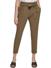 CALVIN KLEIN PETITES WOMENS STRETCH TIE-FRONT CROPPED PANTS