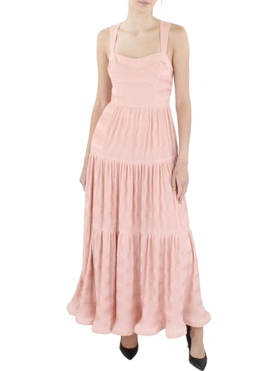 Jonathan Simkhai Tiered Crinkled Woven Maxi Dress In Pink