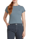 DICKIES JUNIORS WOMENS STRIPED CROPPED T-SHIRT