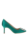 Manolo Blahnik Hangisi 90 Satin Pump In Bgrn