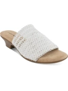 Karen Scott Elsa Womens Open Toe Slip On Slide Sandals In White