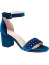 Cl By Laundry Josilin Womens Velvet Ankle Strap Block Heel In Blue