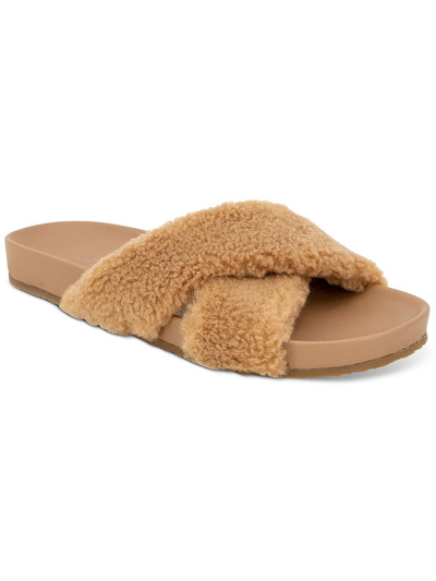 Splendid Rozi Womens Faux Fur Summer Slide Sandals In Multi