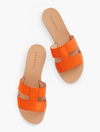 Talbots Hannah Vachetta Leather Slides - Mandarin Orange - 10m