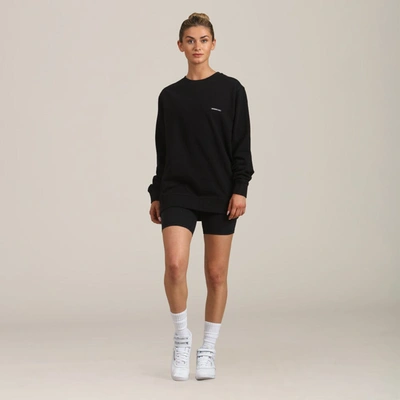 Members Only Women's Preston Crew Neck Oversized Sweatshirt In Black