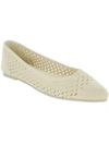 Mia Lovi Knit Pointed Toe Flat In Beige