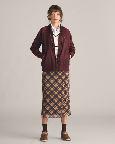 Members Only Women's Washed Satin Boyfriend Jacket In Burgundy