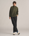 Members Only Women's Washed Satin Boyfriend Jacket In Dark Green