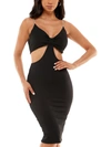 ALMOST FAMOUS JUNIORS WOMENS SLEEVELESS CUT-OUT BODYCON DRESS